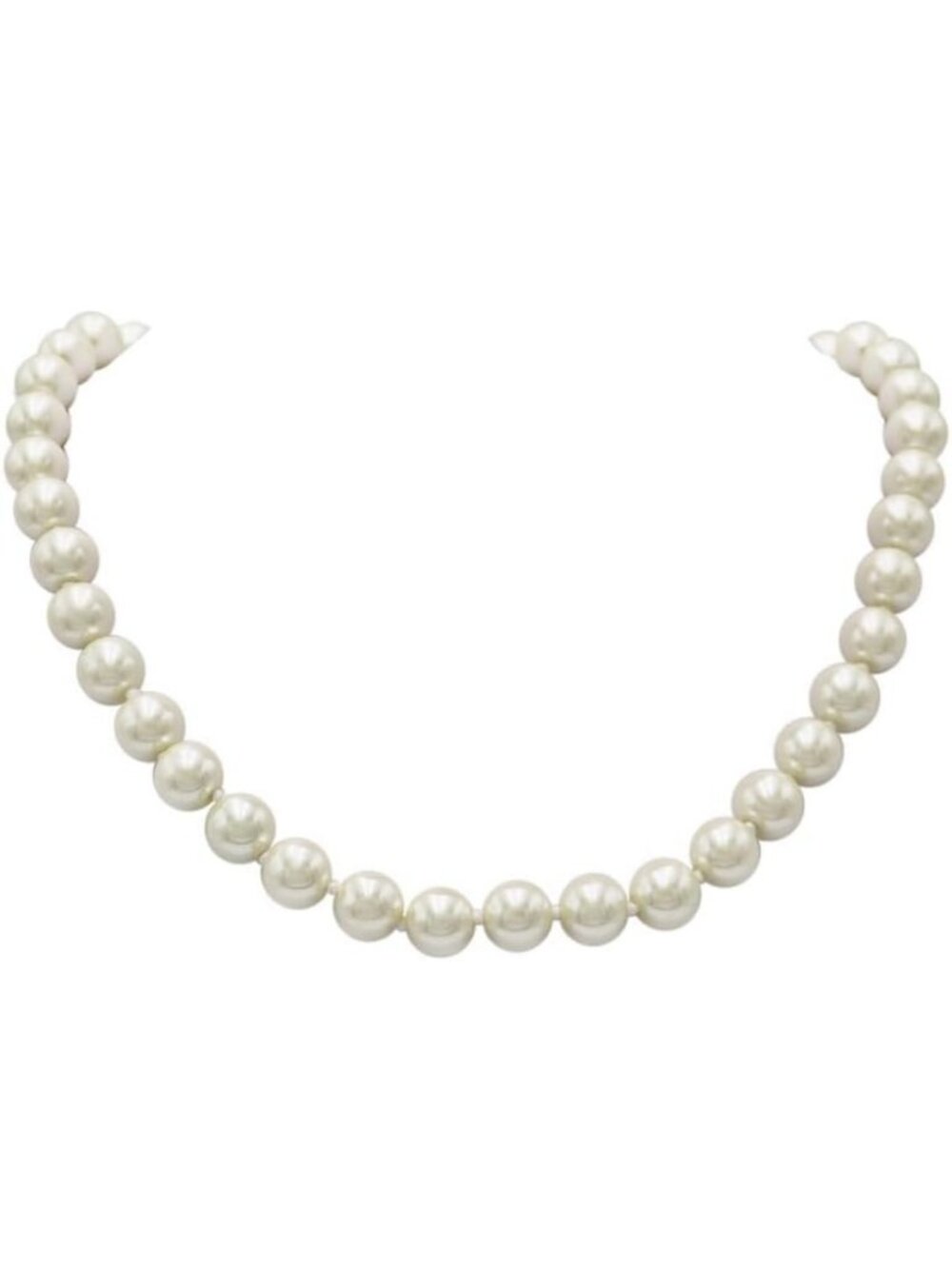 Timeless Classic Simulated Pearl Knotted Strand Necklace with Easy Connect Clasp